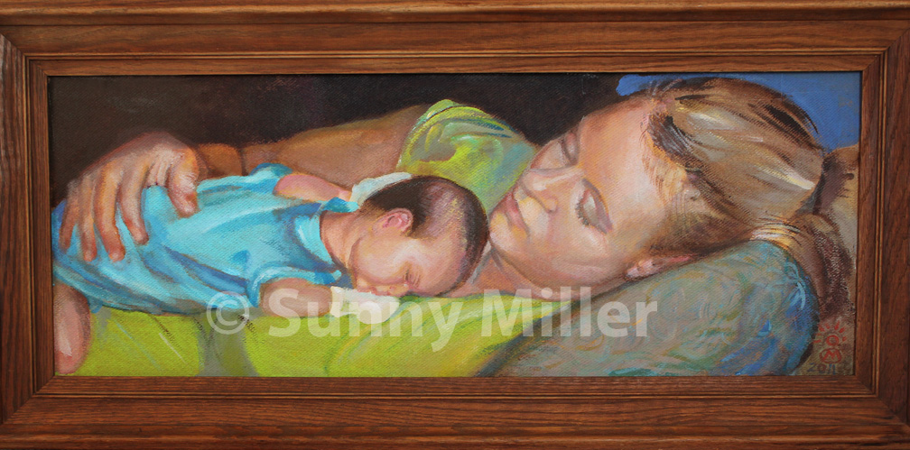 Portrait of Mother and Child by Sunny Miller, Artist